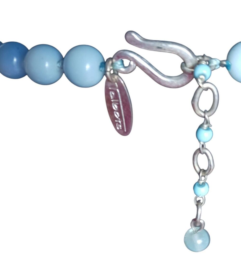 Talbots Chunky Blue Quartz Pendant Green Blue Beaded Necklace + 3 Bracelets Set - Picture 6 of 6